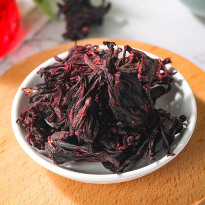 Rose Leaf Tea 50g can Hot & Cold Brew Tea Loose Leaf Tea Natural Roselle Flower Tea Luoshenhua Dried Flower Tea.玫瑰茄50克罐装 洛神花茶 玫瑰茄花 安神养颜