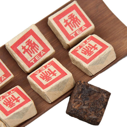 Natural and Additive-free Yunnan Tea Puerh Brick 500g Puerh Mini Tuo Ripe Tea Aromatic and Flavorful Black Tea 云南茶叶 普洱砖 康提 楴字普洱迷你沱熟茶