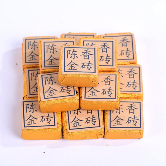 Premium Chen Xiang Golden Brick Small Tea Brick Puerh Tea Ripe Tea Brick 500g Puerh Small Golden Brick Tea Small Tuo Tea Puerh Ripe Tea 陈香金砖小茶砖普洱茶熟茶砖500g普洱小金砖茶叶小沱茶普洱熟茶