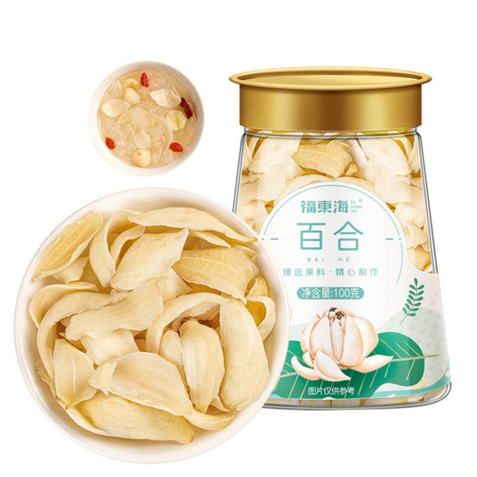 Natural Dried Lilium 100g Natural Green Food Without Additives Dried Lilium is used to make tea and water, soup and porridge.百合干中药材100g