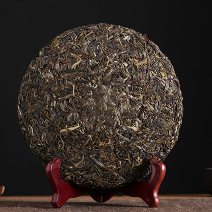 Natural and Additive-free Yunnan Puerh Tea Brown Mountain Raw Cake Big Old Tree 357g Qizi Cake Deliciously Smooth Puerh Tea 云南普洱茶叶布朗山生饼 大树老树357克