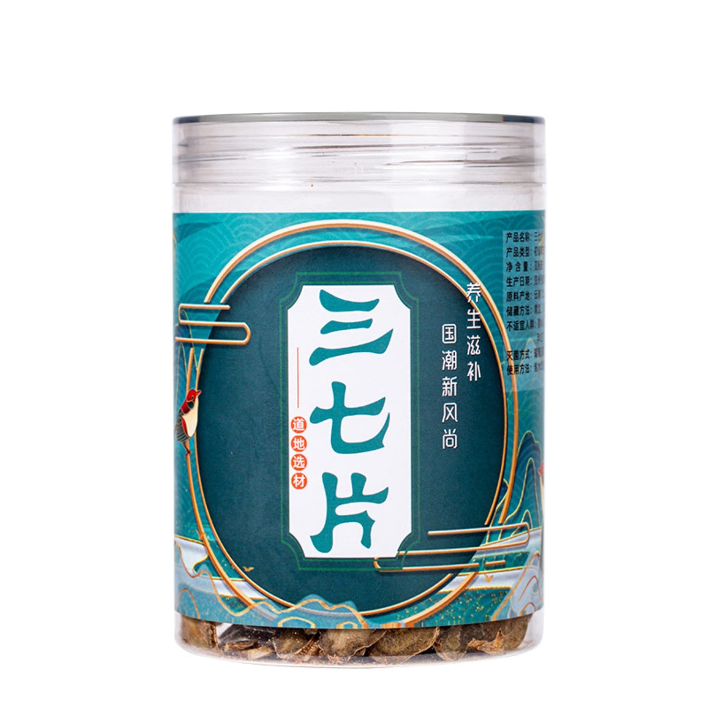 Natural 185g Herbal Tea 6.52oz Yunnan Wenshan Cooked Panax Pseudoginseng Slices 40 Head Panax Pseudoginseng Boiled In Soup and Water Panax Pseudoginseng Thin Slices Herbal 云南文山熟三七切片40头三七煮汤泡水三七薄片