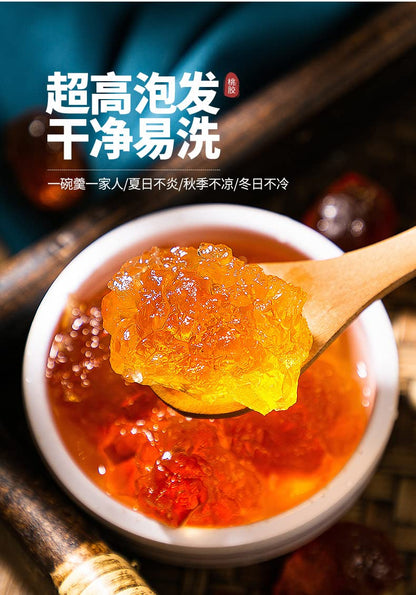 Natural Peach Gum Unadulterated  7.76oz /220g Snow Swallow Silver Fungus Canned Herbal Tea 无杂质桃胶