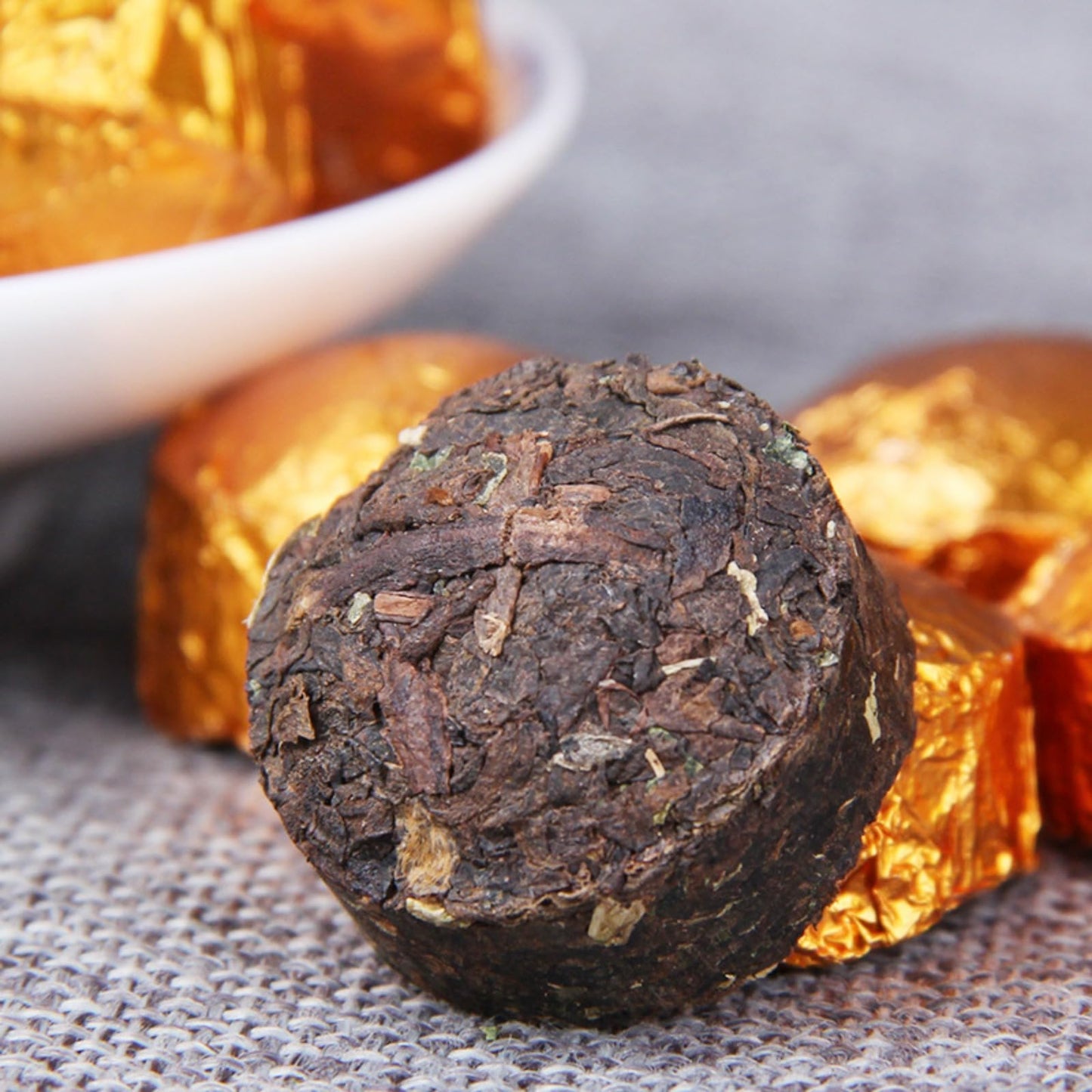 Yunnan Aged Glutinous Rice Puerh Small Golden Tuo Ripe Tea 250g / Bag Puerh Tea Aromatic and Flavorful Black Tea Strong Aroma Cooked Tea 云南陈年糯米香普洱小金沱熟茶