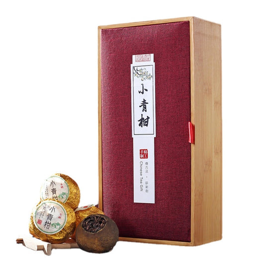 Citrus Chen Pi Tea Gongting Puerh Tea Small Citrus Tangerine Citrus Puerh Tea 14pcs (140g) Gift Set Tea Ripe Tea Cooked Tea 小青柑陈皮茶宫廷普洱茶叶小柑橘柑普茶小青柑茶叶14粒（140g）礼盒装茶叶