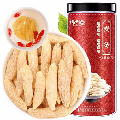 From Sichuan, China Natural Green Food Without Additives Mai dong, Full grain, Herbal Tea 250g/can 手工挑选无熏硫麦冬