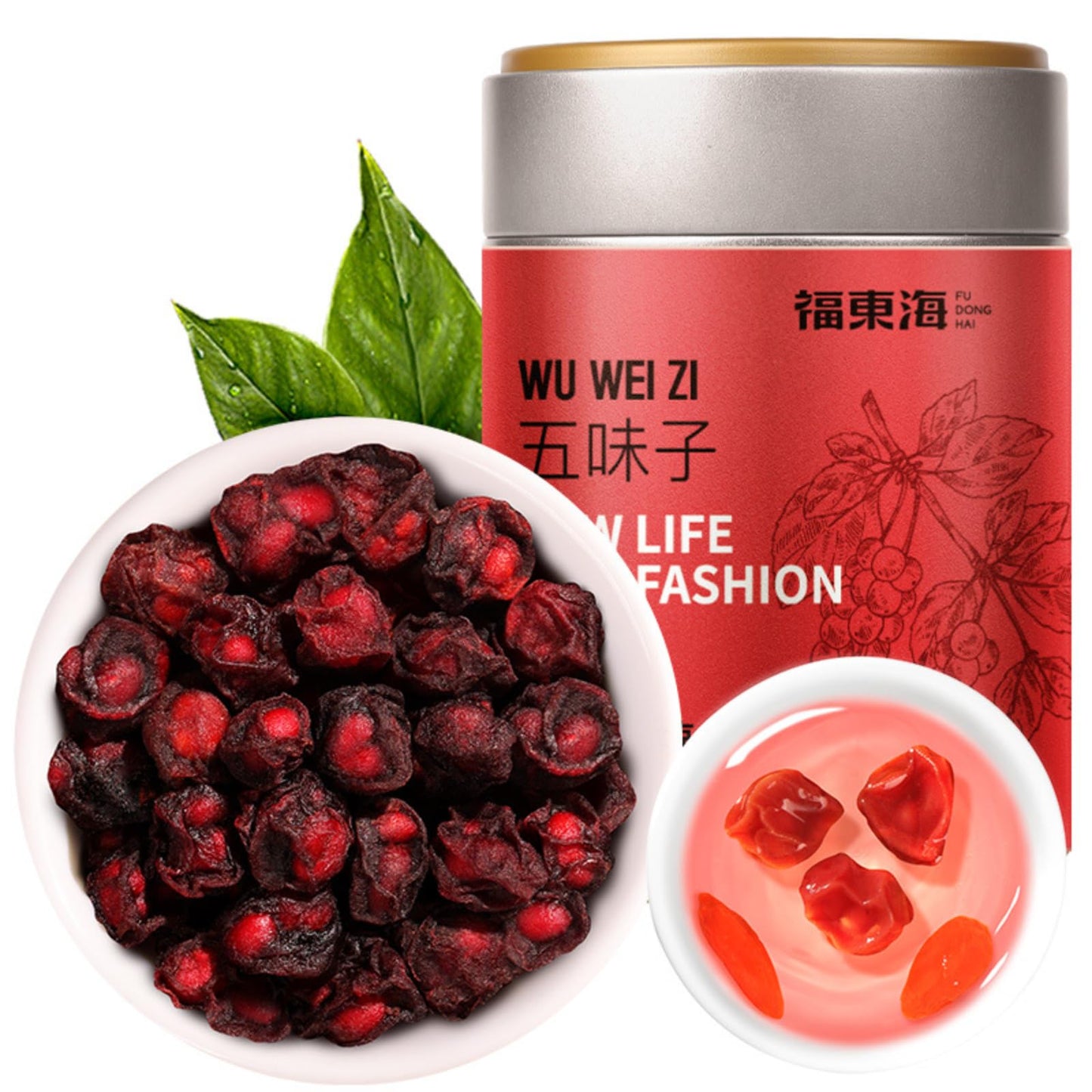 Schisandra 160g/ 5.64 Oz North Wuweizi Tea Freshly Picked, GMO-free Chinese Herbal Health Tea Herbal Tea 五味子160g/罐