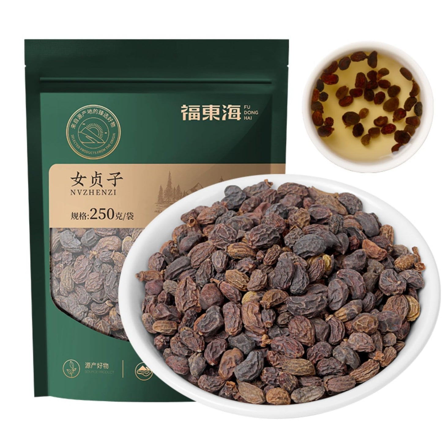 Chasteberry 250g/bag, Environmentally Friendly Packaging, Full of Particles Without Impurities Natural Herbal Tea Green Food 福东海女贞子250克