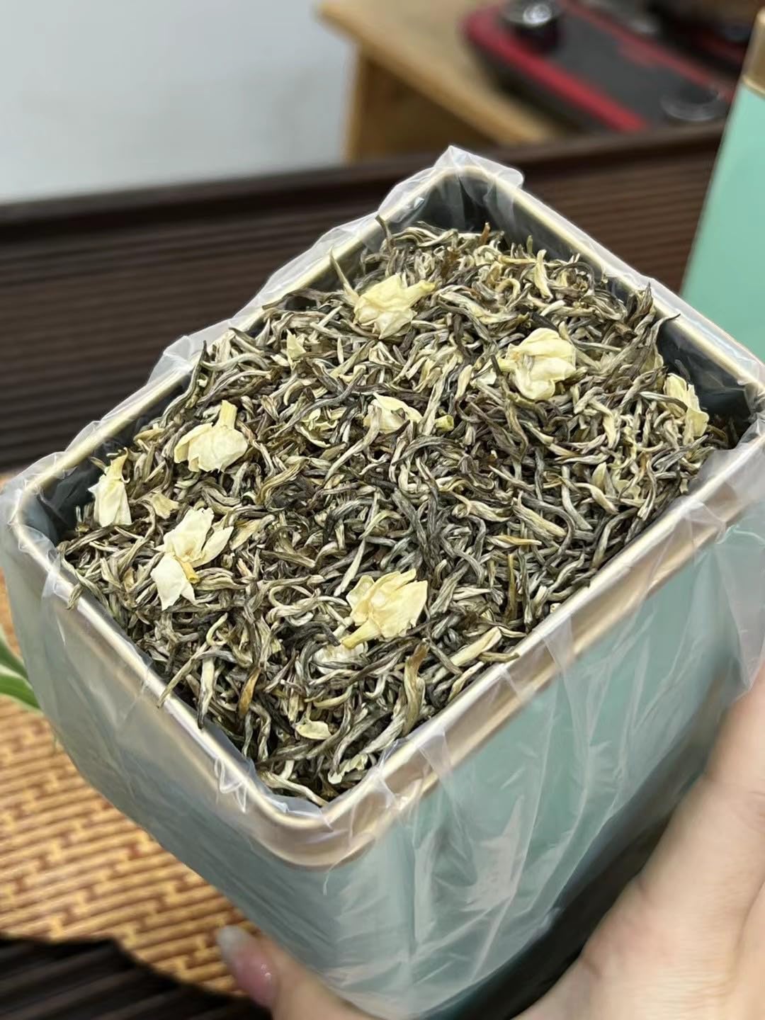 Premium Organic Jasmine Tea Green Tea 500g（250g*2） Strong Fragrance High Mountain Jasmine Tea loose Tea 茉莉花茶新茶绿茶浓香型高山手采小针王茉莉花茶