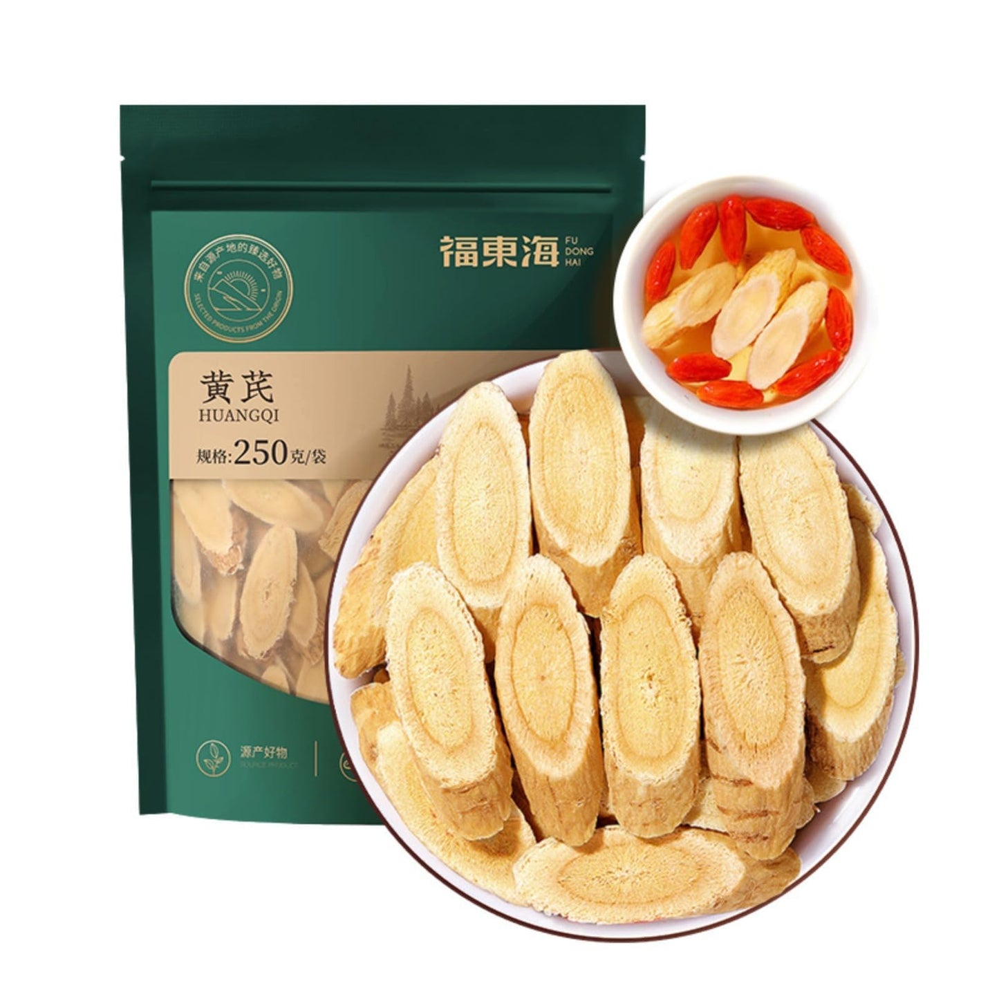 Chinese Herbal Astragalus 250g Baged Wild Gansu Astragalus Slices Sliced Sulphur Free Natural Green Food Without Additives Herbal Tea 黄芪250克