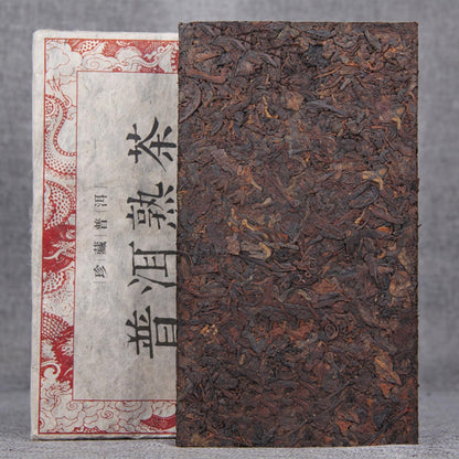 Natural and Additive-free Puerh Tea Precious Puerh Date Fragrance Cooked Tea 1000g/35.27oz Puerh Tea Brick Aromatic and Flavorful Black Tea 普洱茶 珍藏普洱枣香 熟茶 一千克普洱茶砖 1000g