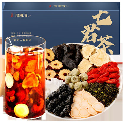 Seven Monarchs Tea 216g/box Tonic, Natural Without Additives Herbal Tea, Goji Berrys, Yellow Essence,mulberry Tea 福东海人参七君茶216g/盒