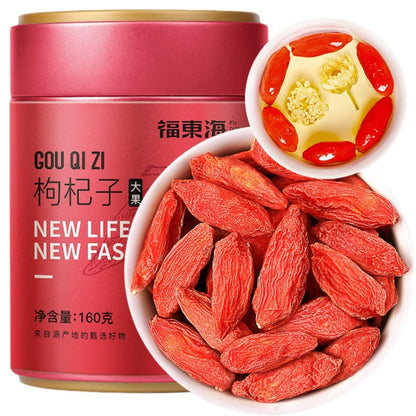 Natural Green Food Without Additives 160g Ningxia Premium No Need To Wash Red Goji Berry, for Soup and Porridges, Herbal Tea 宁夏特优级免洗贡果红枸杞炖汤煮粥泡水花茶160克