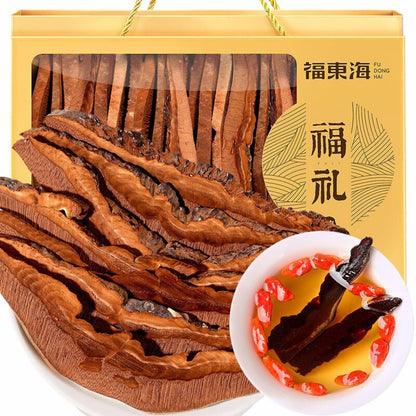 Wild Grown Natural Lingzhi, Dried Reishi Mushroom Slices 250g/ 8.81oz Natural and Health Ganoderma Lucidum Loose Slice No Additives Wild Grown Natural Quality Lingzhi 灵芝250克/盒 野外生长天然优质切片灵芝礼盒装