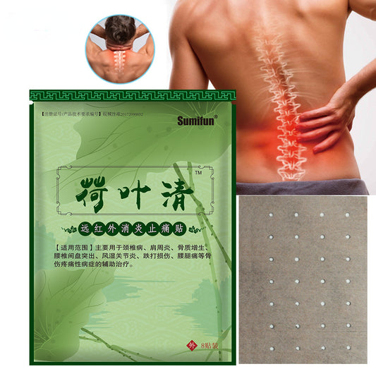 3 Packs, Rheumatoid arthritis, bruises, lumbago, etc. Anti-inflammatory and pain relief Lotus Leaf Clear Paste (8pcs/bag)*3 荷叶清贴外用膏贴1包/8贴