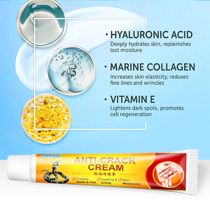 Anti-crack Cream for Moisturize Skin,Inhibit Bacteria,Repair Damaged Skin 手足皲裂膏 蛇油冻疮膏膏 足跟干裂膏药