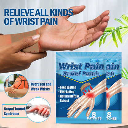 3 Packs,Wrist Pain Relief Patch, Wrist Patch, Breathable Elastic Wrist Patch,Natural Herbal Extract 24pcs (3 Packs*8pcs) 舒腕贴手腕贴 弹力布透气药贴