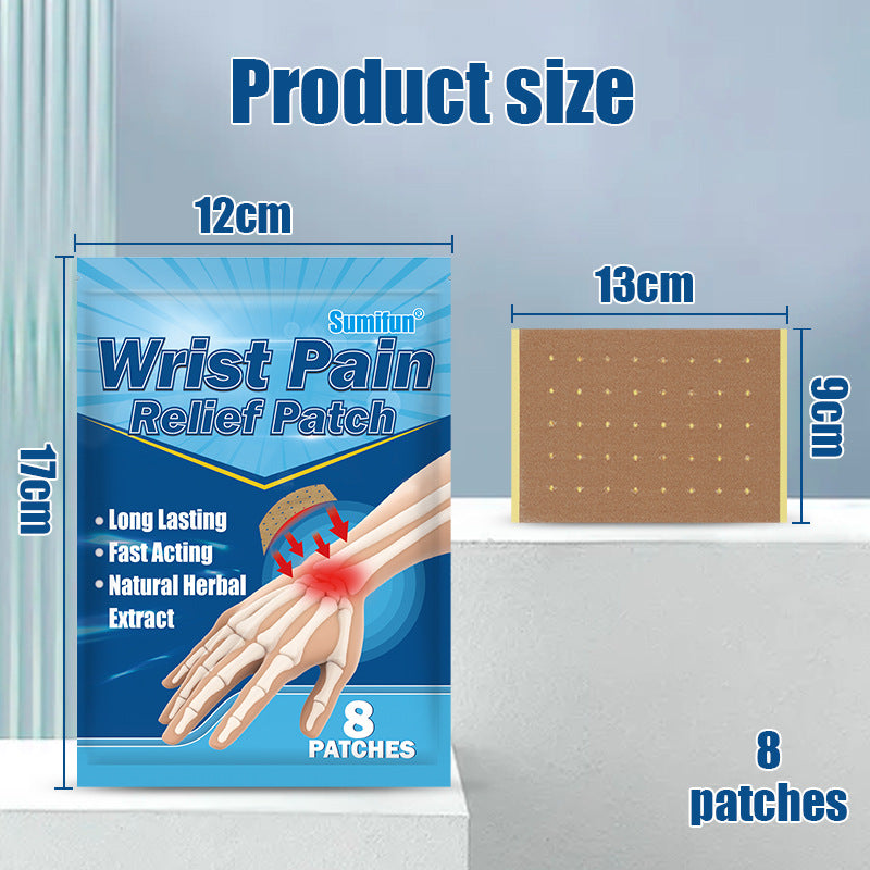 3 Packs,Wrist Pain Relief Patch, Wrist Patch, Breathable Elastic Wrist Patch,Natural Herbal Extract 24pcs (3 Packs*8pcs) 舒腕贴手腕贴 弹力布透气药贴