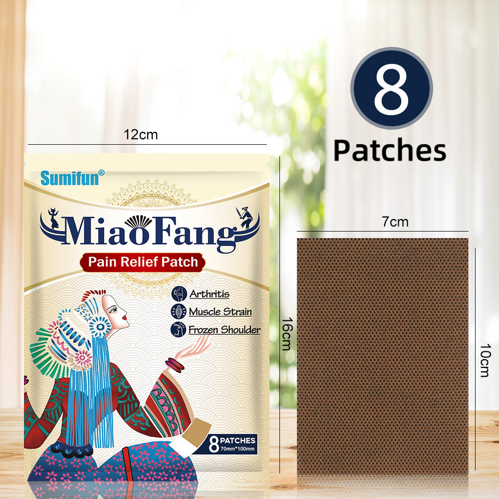 3 Packs, MiaoFang Pain Relief Patch, Arthritis,Muscle Strain,Frozen Shoulder Patch (8pcs/bag)*3 苗方草本止痛贴颈椎肩周腰间盘不适