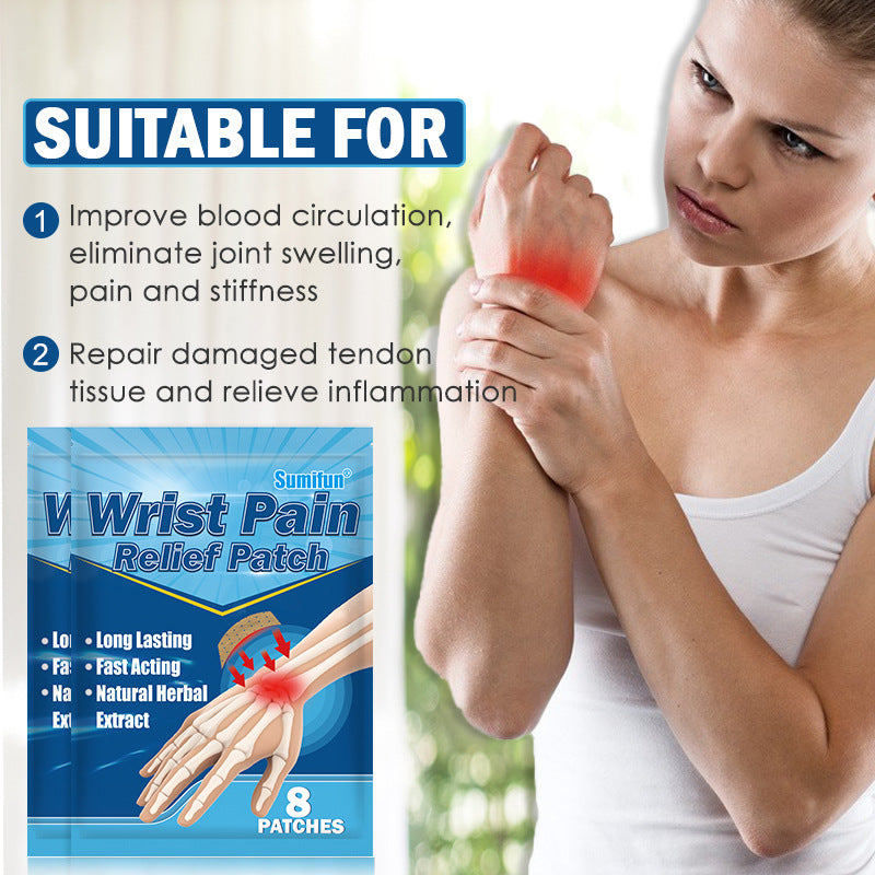 3 Packs,Wrist Pain Relief Patch, Wrist Patch, Breathable Elastic Wrist Patch,Natural Herbal Extract 24pcs (3 Packs*8pcs) 舒腕贴手腕贴 弹力布透气药贴