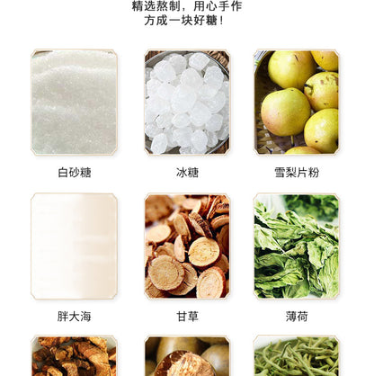 1 Canned 250g Nanjing Tongrentang Pear Paste Candy Refreshing and Moisturizing with Mint Flavor