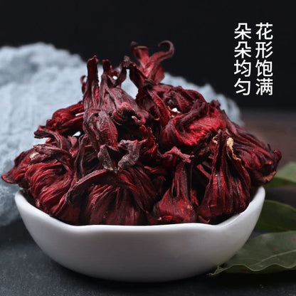 Diedouhua Flower Tea 30g+Roselle Flowers 40g, Herbal Tea - Vegan - GMO Free Roselle Flowers Tea Diedouhua Flower冻干蝶豆花 洛神花组合茶70g