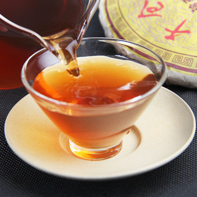 China Yunnan Pu'er Tea Old Pu'er Cake Dry Storage Menghai Dry Storage Qizi Cake 357g Ripe Tea Black Tea