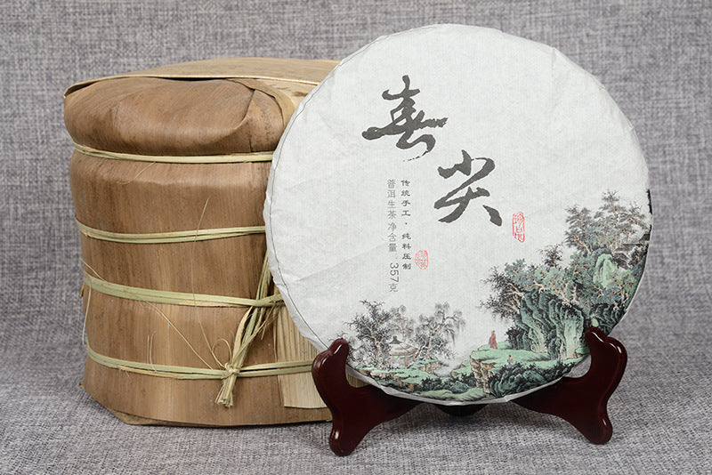 Yunnan Pu'er Tea Early Spring Tea 357g Spring Tip Raw Tea Bongdong Ancient Tree Qizi Cake Raw Tea