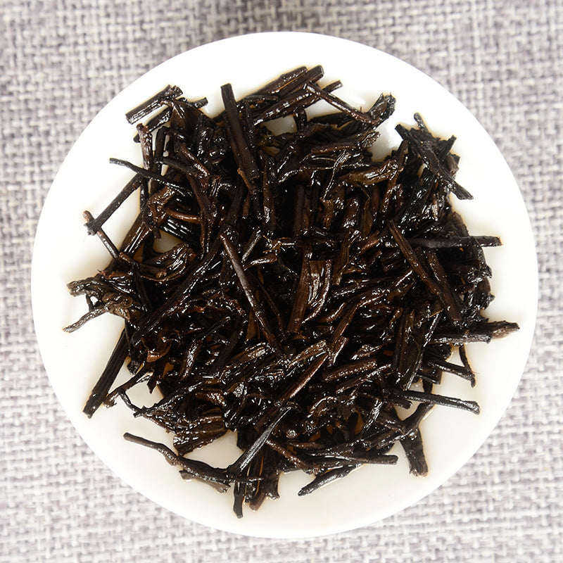 Yunnan Pu'er Tea Aged Tea 250g Tea Stem Brick Tea Bamboo Shoot Shells Aged Ripe Tea Brick Red, Rich and Transparent