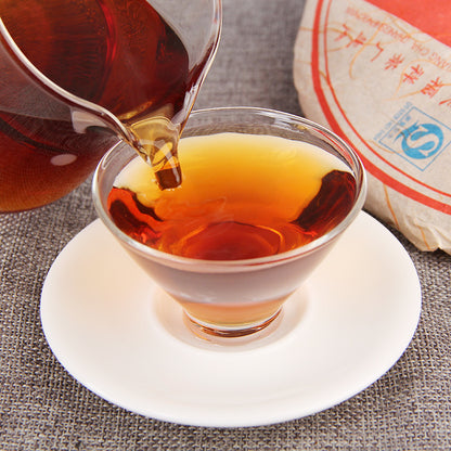 Yunnan Puerh Ripe Tea Cake Ripe Tea 357g Golden Buds Tribute Cake Qizi Cake Ancient Tree Tea Black Tea