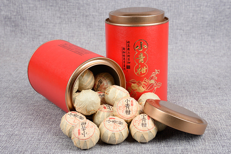 Yunnan 500g Xiaoqing Ganpu Tea Xinhui Chenpi Menghai Ripe Puerh Tea 2 cans (250g*2) Gift Box