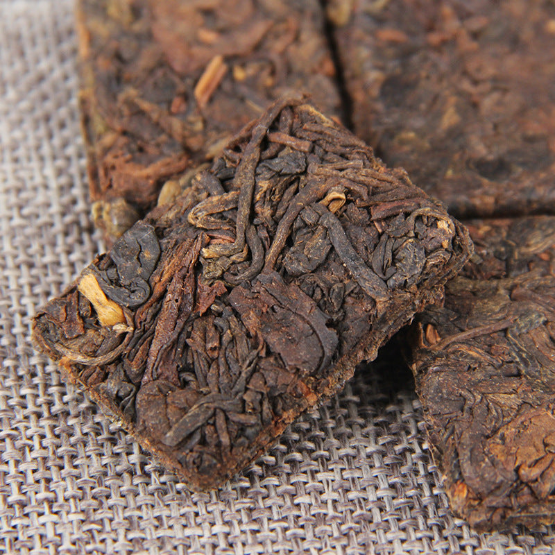 Pu'er Tea Yunnan Pu'er Tea Black Tea Ripe Tea Small Tuocha Small Golden Brick Mellow Pu'er Ripe Tea Small Square Brick 500g