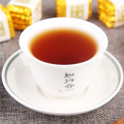 Pu'er Tea Yunnan Pu'er Tea Black Tea Ripe Tea Small Tuocha Small Golden Brick Mellow Pu'er Ripe Tea Small Square Brick 500g