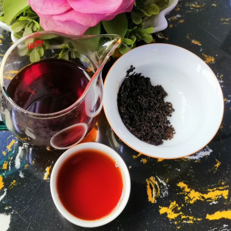 Ripe Puerh Tea Thin Sliced Tea Leaves Chocolate Tea Brick 80g Palace Puerh Ripe Tea Yunnan Tea Black tea