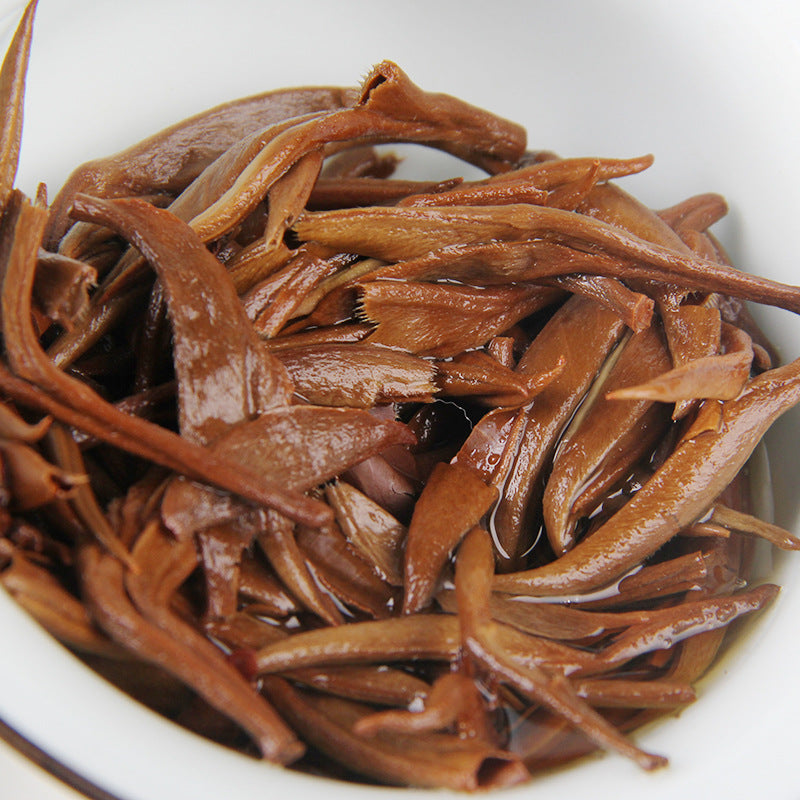 Dian Hong Tea Da Jin Ya Honey Fragrance Yunnan Fengqing Pu'er Ripe Tea Ancient Tree Tea Strong Fragrance Tea Cake 357g