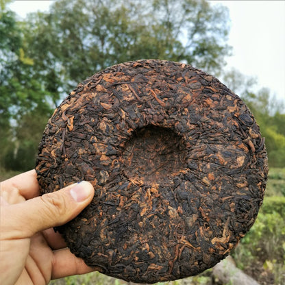 Yunnan Brown Mountain Big Tree Ripe Tea 357g Menghai Ancient Tree Pu'er Tea QiaoMu Ripe Cake Black tea