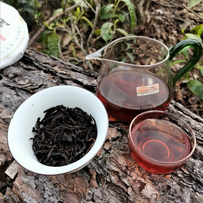 Yunnan Brown Mountain Big Tree Ripe Tea 357g Menghai Ancient Tree Pu'er Tea QiaoMu Ripe Cake Black tea