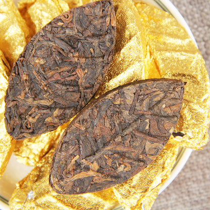 Yunnan Pu'er Golden Leaf Puerh Tea Ripe Tea from the Ancient Golden Leaf of Menghai Tea Region Black Tea 500g