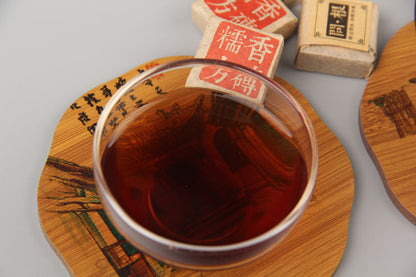 China Yunnan Early Spring Puerh Ripe Tea Mellow Square Brick Puerh Tea Small Tea Brick Mini Tea Tuo Black Tea 500g