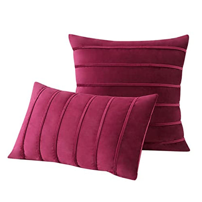 Velvet Vertical Strap Ins Wind Nordic Binding Technology Pillow Cushion Cases Pack of 2 Pillowcases for Sofa Bedroom Couch Car Throw Pillow Covers