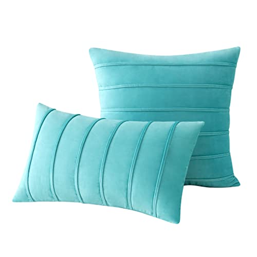 Velvet Vertical Strap Ins Wind Nordic Binding Technology Pillow Cushion Cases Pack of 2 Pillowcases for Sofa Bedroom Couch Car Throw Pillow Covers