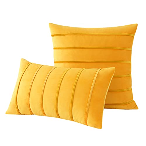 Velvet Vertical Strap Ins Wind Nordic Binding Technology Pillow Cushion Cases Pack of 2 Pillowcases for Sofa Bedroom Couch Car Pillow Covers