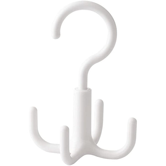 1 Pc White Rotating Hooks Wardrobe Household Storage Shelf Space Saving Plastic Coat Hooks Shelf Hooks