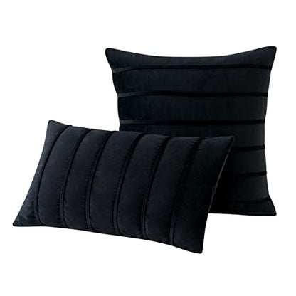 Velvet Vertical Strap Ins Wind Nordic Binding Technology Pillow Cushion Cases Pack of 2 Pillowcases for Sofa Bedroom Couch Car Throw Pillow Covers