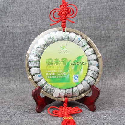 Puerh Tea Raw Tea Gnomishang Pu'er Tuo Tea Gnomishang Mini Tuo Tea Chinese Knot Bamboo Plate Tea 200g