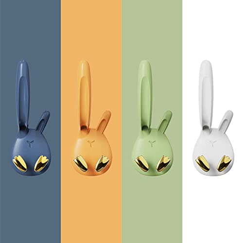 Utility-Hooks Rabbit Multi-Functional Hook for Kitchen,, Office, Bathroom, 4 Pcs No Tools Wall Hooks for bathrooms Wall Hanging Hooks