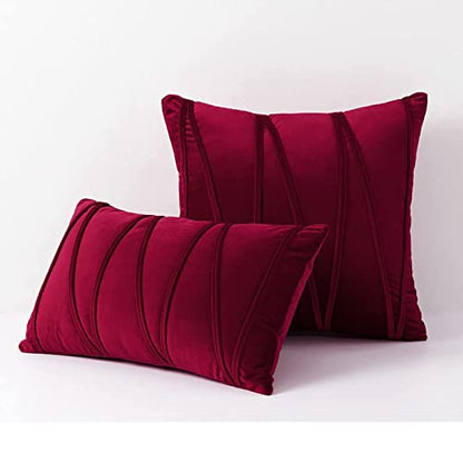 Nordic Velvet Striped Pressed Pillowcase Cotton, Throw Pillow Covers, Pressed Rope Straps, European Sofa Pillows,2pcs Home Pillow Covers Pillowcase Pattern