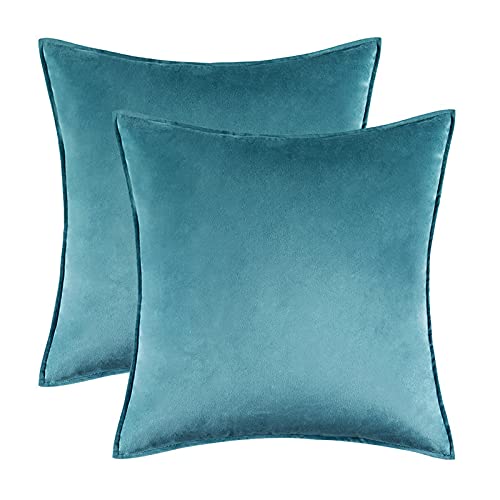 Home Decorative Edge Velvet Waist Pillow Cushion Covers Super Soft Plush Hotel Sofa Pillow Covers 23.6"x23.6" Throw Pillow Covers