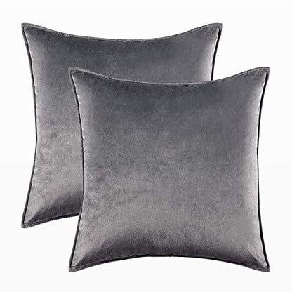 Home Decorative Edge Velvet Waist Pillow Cushion Covers Super Soft Plush Hotel Sofa Pillow Covers 23.6"x23.6" Throw Pillow Covers