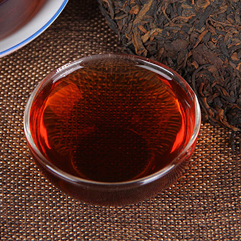 Yunnan Pu-erh Tea 357g Old Pu-erh Qizi Cake Tea Ripe Tea Pu-erh Tea Black Tea